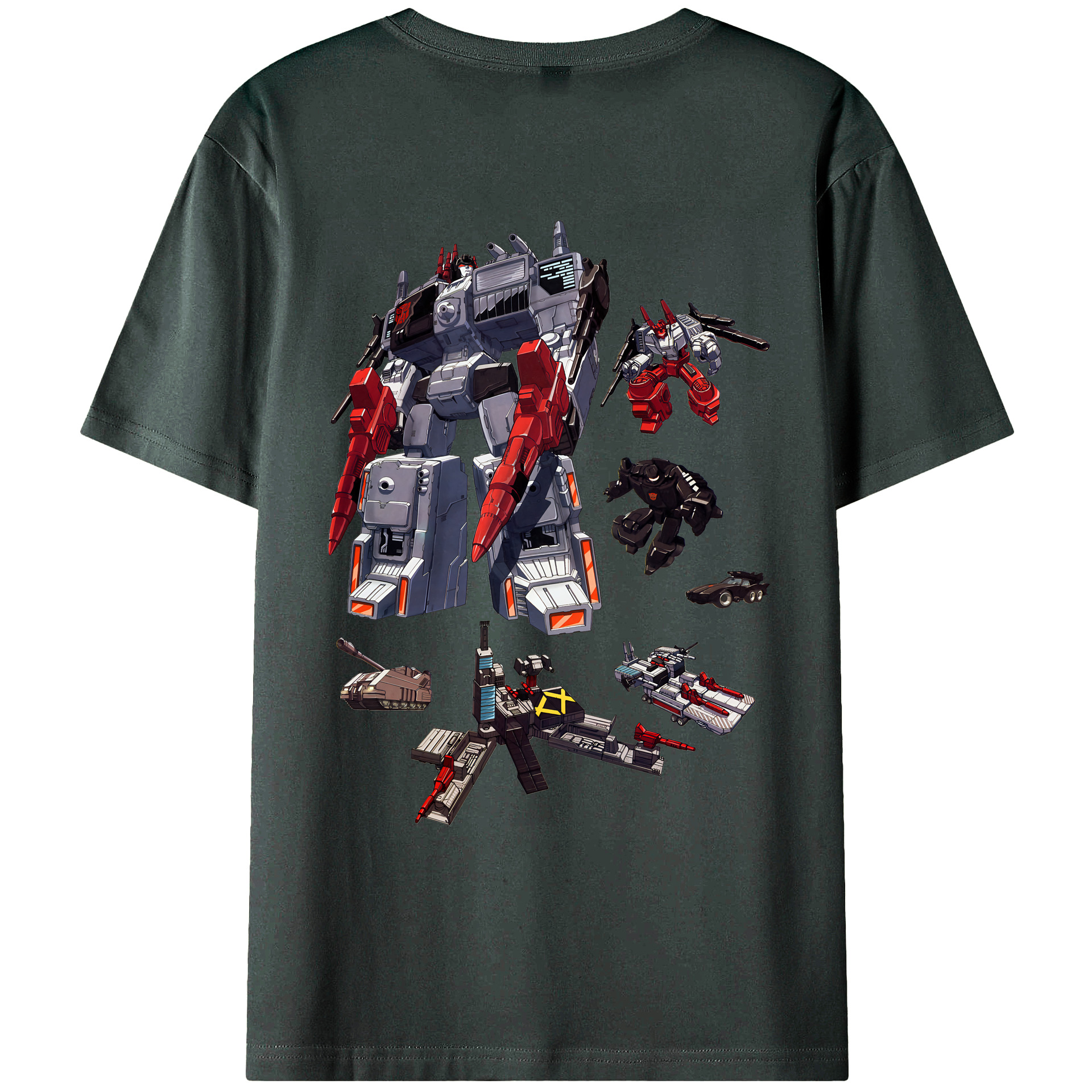 （画像用） Transformers トランスフォーマー 綿100％ メンズ半袖Tシャツ（バックプリント） 通気性